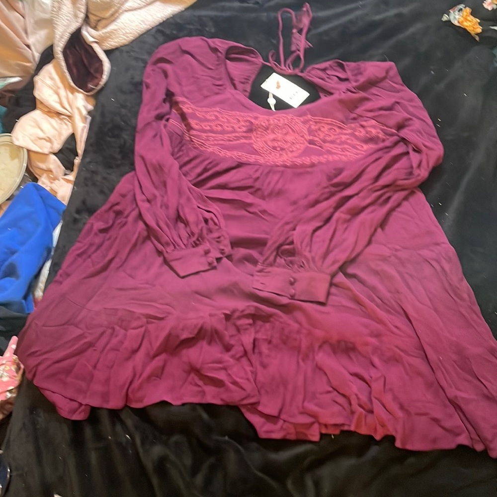 Long sleeve purple dress